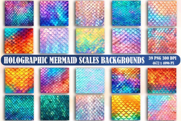 Download Holographic Mermaid Scales Backgrounds - Mermaid Collection