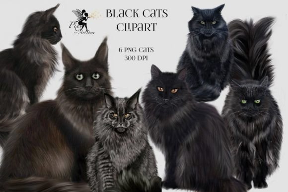 Download Black Cats Clipart- 6 PNG Format - Black cats Collection