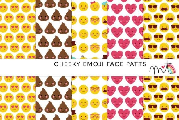 Download Cheeky Emoji Faces Digital Papers - Digital paper Collection