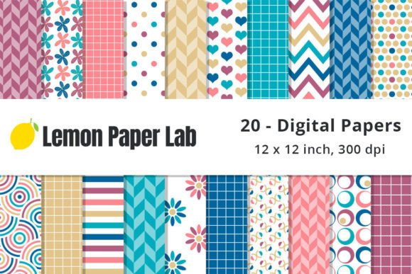 Download Sunset Geometric Digital Paper - Digital paper Collection