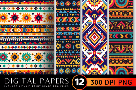 Download Lively Aztec Digital Paper Backgrounds - Digital paper Collection