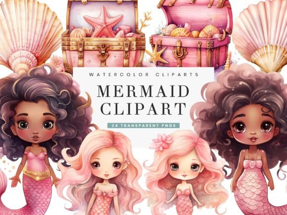 Download Watercolor Little Mermaid Clipart - Mermaid Collection