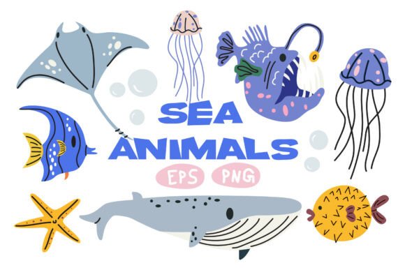 Download Marine Life Sea Animals and Fish Clipart - Animal Collection