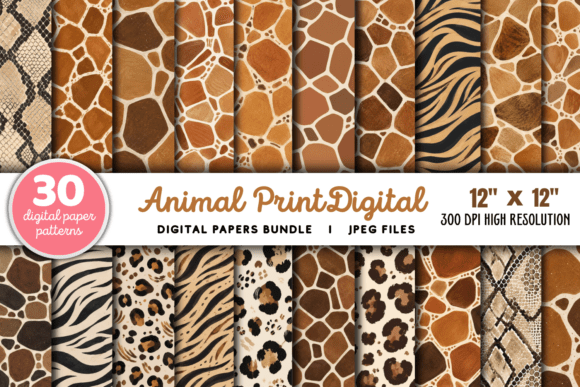 Download Animal Print Digital Paper Bundle - Animal Collection