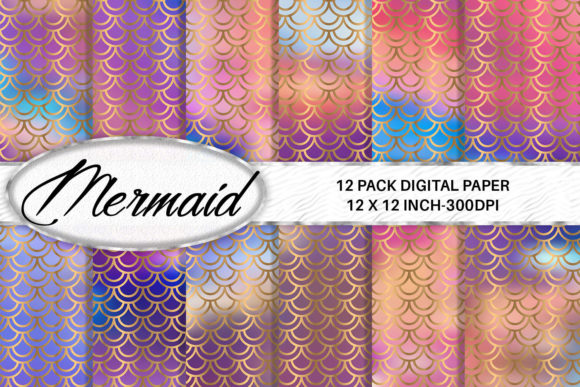 Download Mermaid Scales Digital Paper - Digital paper Collection