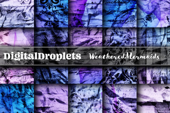 Download Weathered Mermaids 3 | 20 12x12 Papers - Mermaid Collection