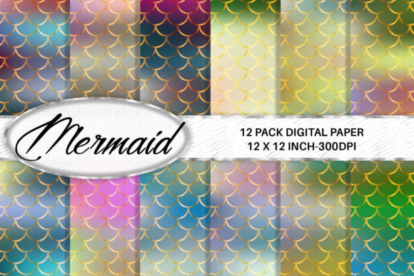 Download Colorful Mermaid Scales Digital Paper - Digital paper Collection