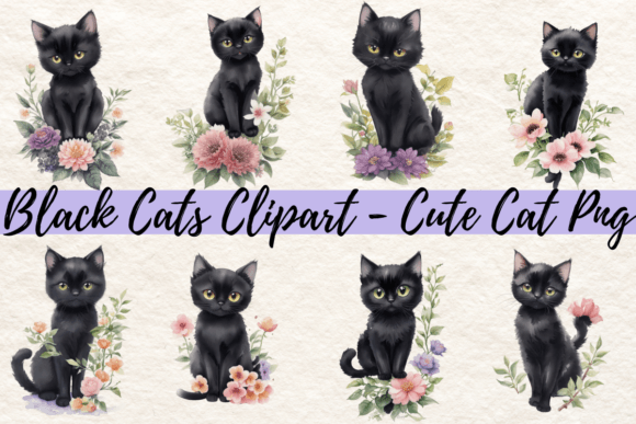 Download Black Cats Clipart - Cute Cat Png - Black cats Collection