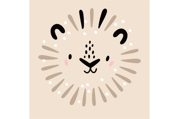 Download Cute Lion Portrait. Safari Animal Print - Animal Collection