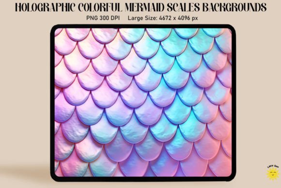 Download Holographic Mermaid Scales Background - Mermaid Collection