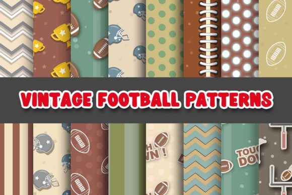 Download Vintage Football Digital Papers Patterns - Digital paper Collection