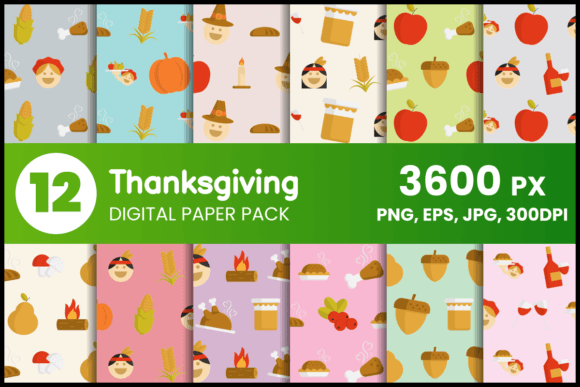 Download Thanksgiving Digital Paper Set - Digital paper Collection