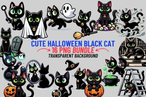 Download Cute Halloween Black Cats Sublimation - Black cats Collection