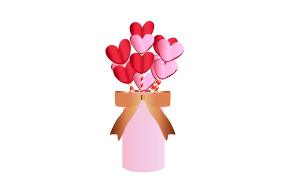 Download Pink Hearts Paper Bouquet Illustration - Hearts paper Collection