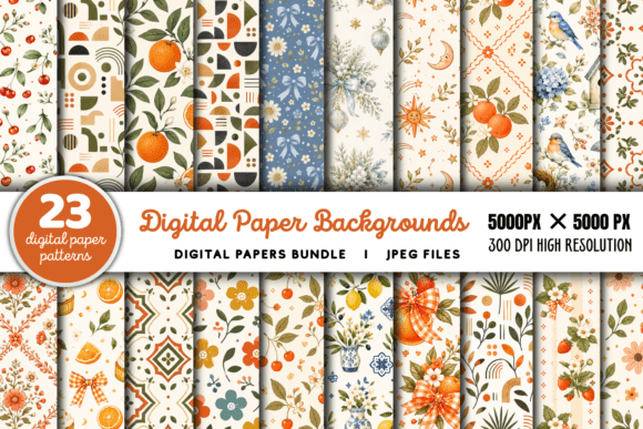 Download Digital Paper Backgrounds Bundle - Digital paper Collection