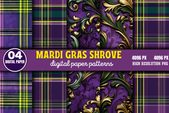 Download Mardi Gras Shrove Digital Paper Pattern - Digital paper Collection