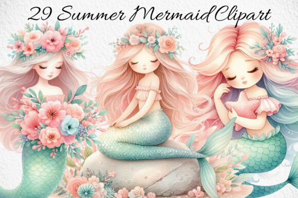 Download Summer Mermaid Clipart - Mermaid Collection