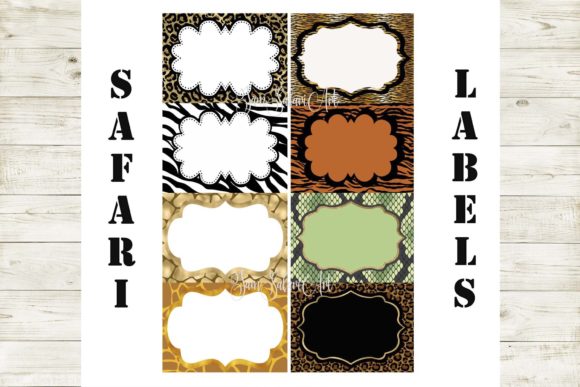 Download 8 Safari Animal Print Food Labels - Animal Collection