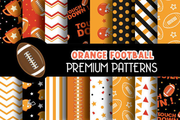 Download Orange Football Digital Papers Patterns - Digital paper Collection