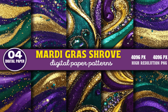 Download Mardi Gras Shrove Digital Paper Pattern - Digital paper Collection