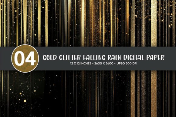 Download Gold Glitter Falling Rain Digital Paper - Digital paper Collection