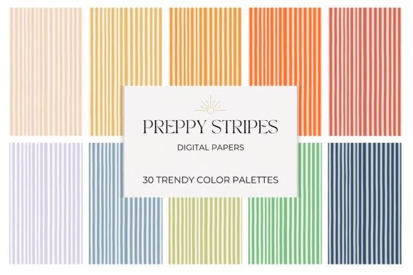 Download Preppy Stripes Pattern Digital Papers - Digital paper Collection