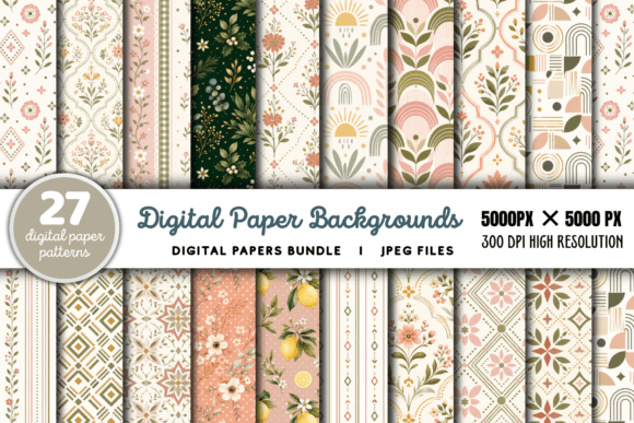 Download Digital Paper Backgrounds Bundle - Digital paper Collection
