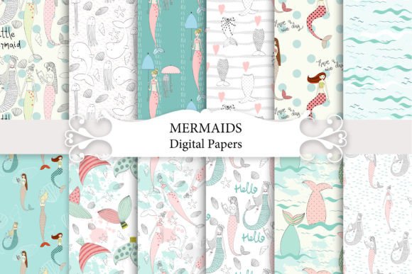 Download Mermaid Seamless Patterns. - Mermaid Collection