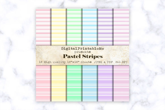 Download Pastel Stripe Digital Paper Pastel White - Digital paper Collection