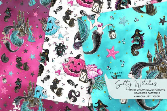 Download Halloween Mermaids, Salty Witches Papers - Mermaid Collection