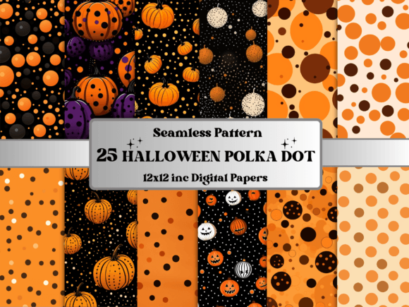 Download Halloween Polka Dot Digital Paper Pack - Digital paper Collection