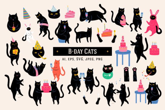 Download Birthday Black Cats - Premium Resources