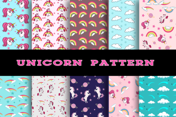 Download Unicorn Digital Paper Patterns - Digital paper Collection