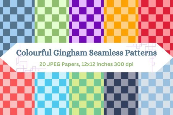 Download Colorful Gingham Digital Paper - Digital paper Collection