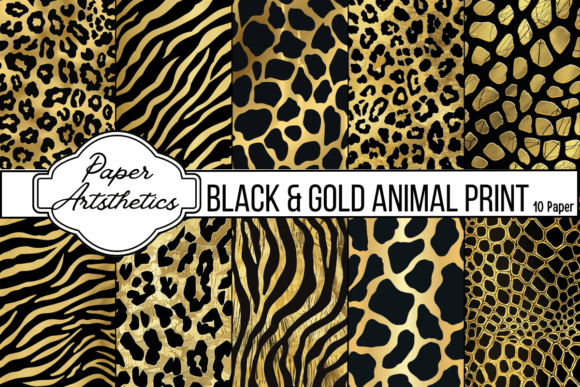 Download Gold and Black Safari Animal Print Paper - Animal Collection