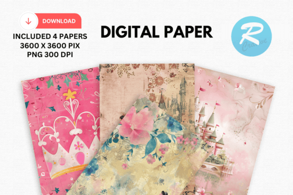Download Princess Digital Papers Background Pack - Digital paper Collection