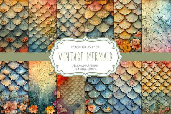Download Vintage Mermaid Scales - Mermaid Collection