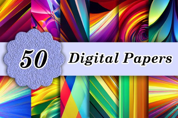 Download 50 Abstract Rainbow Light Digital Papers - Digital paper Collection