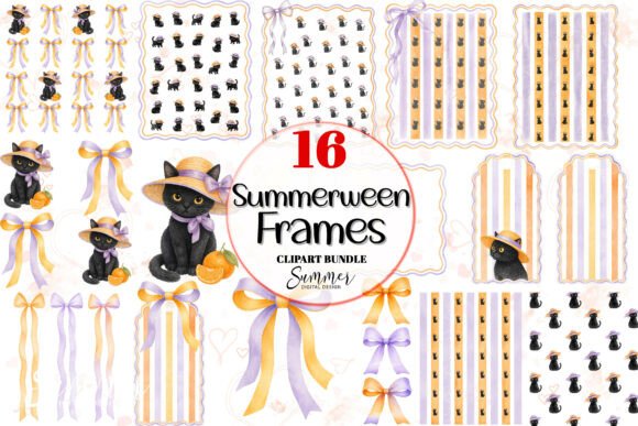Download Summerween PNG Black Cats and Beach Hats - Black cats Collection