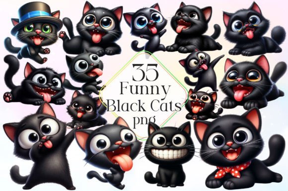 Download Funny Black Cats Clipart - Cute Cat Png - Black cats Collection