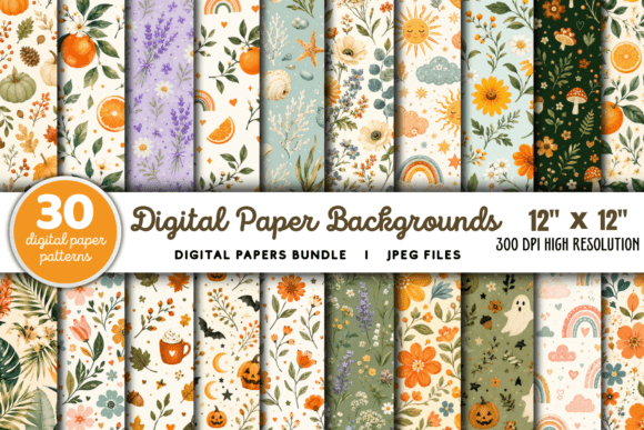 Download Digital Paper Backgrounds Bundle - Digital paper Collection
