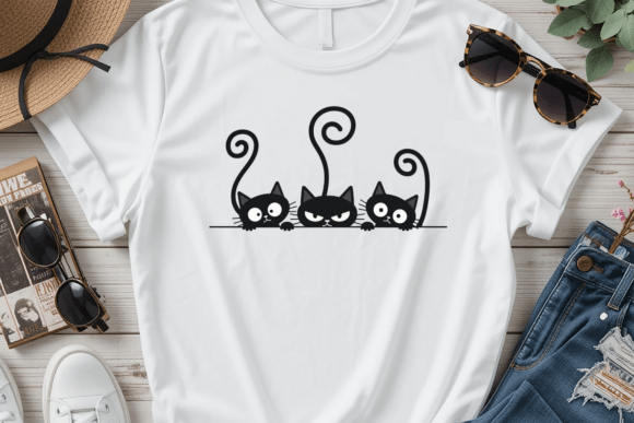 Download Three Black Cats PNG, Trio Cute Cat - Black cats Collection