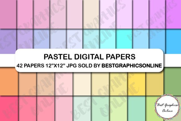 Download 42 Pastels Digital Papers Light Colors - Digital paper Collection