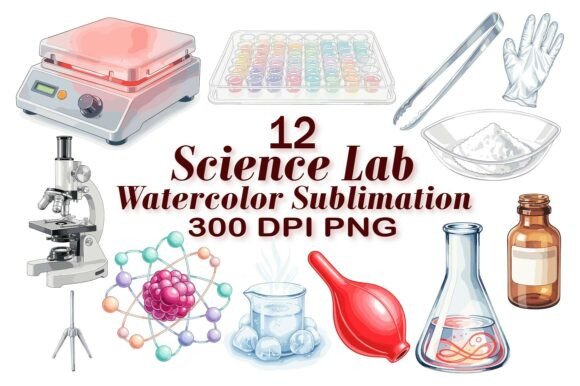 Download Science Lab Watercolor Designs - Premium Bundle