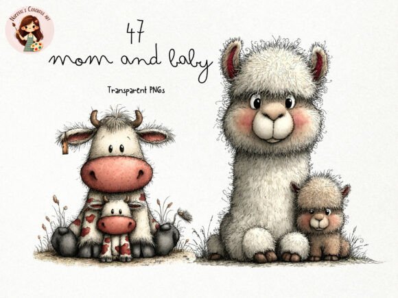 Download Mom Baby Animals Clipart PNG Set - Animal Collection