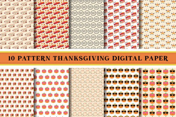 Download Thanksgiving Digital Paper Patterns - Digital paper Collection