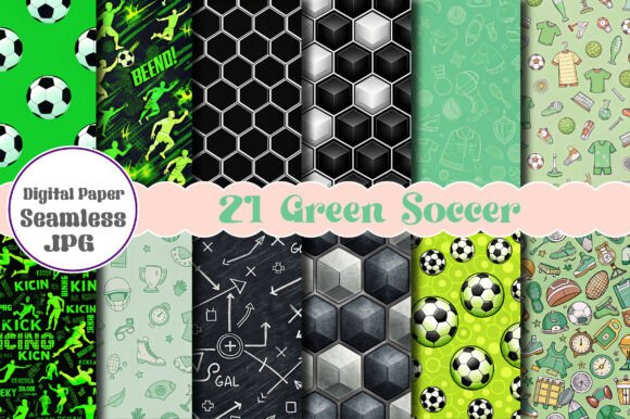 Download Green Soccer Seamless Digital Papers - Digital paper Collection