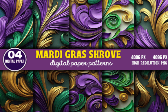 Download Mardi Gras Shrove Digital Paper Pattern - Digital paper Collection