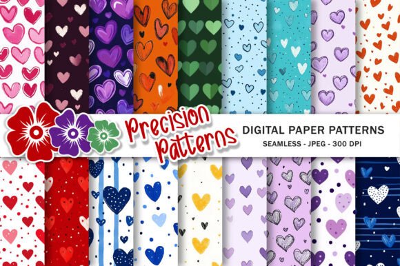 Download Watercolor Hearts Paper Patterns - Hearts paper Collection