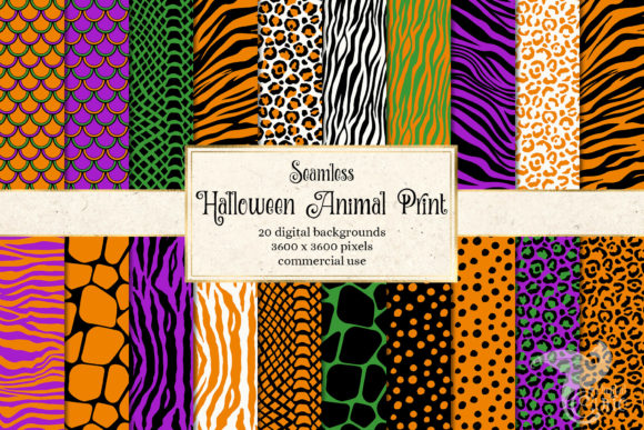 Download Halloween Animal Print Digital Paper - Animal Collection